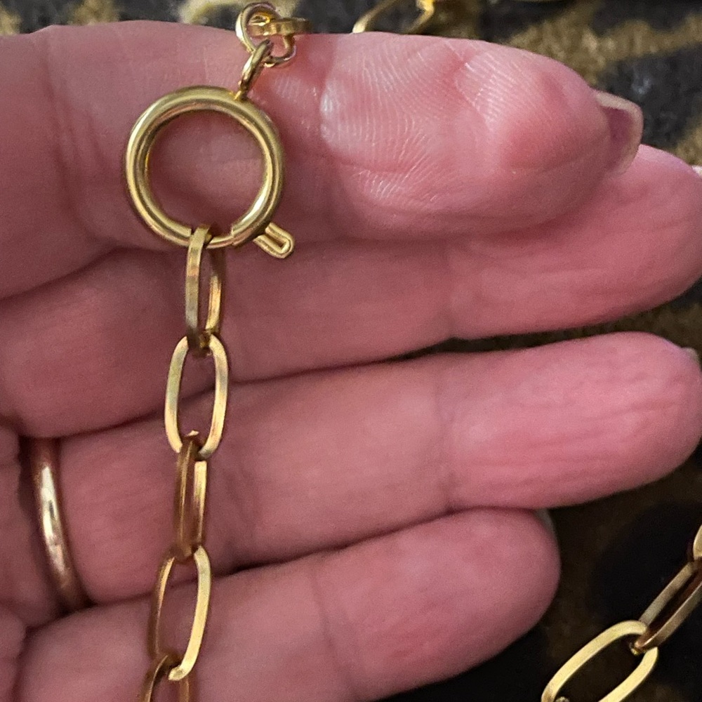 New gold plated paperclip necklace adorable necklace sz 24” - Picture 1 of 3